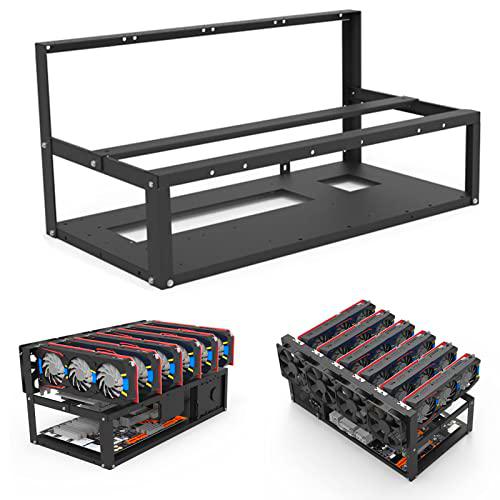 Marco de Plataforma de Minería, Computadora Kit de Soporte de Placa Base de Chasis SECC Minero Al Aire Libre Caja de Plataforma de Marco de Minería Caja de Marco de 6 GPU Carcasa