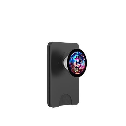 Bitcoin Galaxy - Creyente criptográfico vintage de Bitcoin PopSockets PopWallet para MagSafe