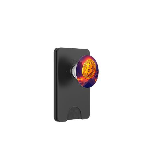 Gráfico colorido Bitcoin Crypto PopSockets PopWallet para MagSafe