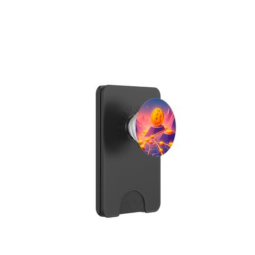 Bitcoin Crypto Arte Gráfico Colorido PopSockets PopWallet para MagSafe