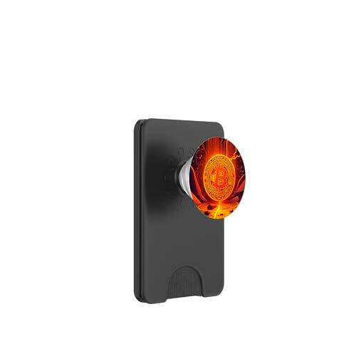 Colorido diseño criptográfico de Bitcoin PopSockets PopWallet para MagSafe