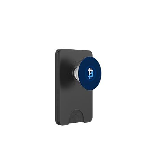 Diseño minimalista de moneda digital Bitcoin Crypto Blockchain PopSockets PopWallet para MagSafe