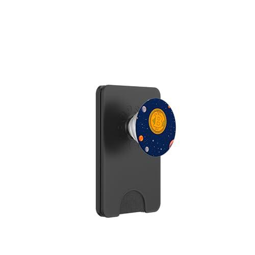 Diseño retro de Bitcoin Crypto Blockchain PopSockets PopWallet para MagSafe