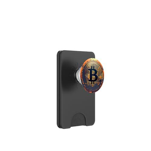 Bitcoin Logo Large Chip Informática PopSockets PopWallet para MagSafe