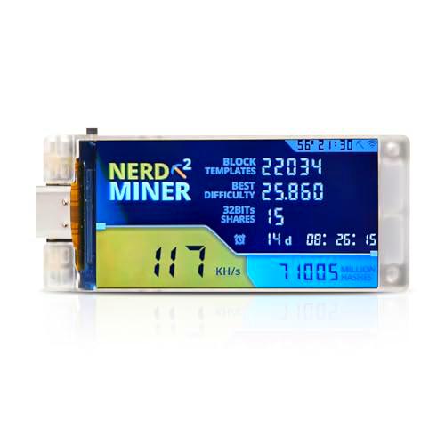 APKLVSR NerdMiner V2 Pro T-Display Módulo ESP32-S3 módulo de minería Bitcoin Solo Lottery BTC 78KH/s Tipo C