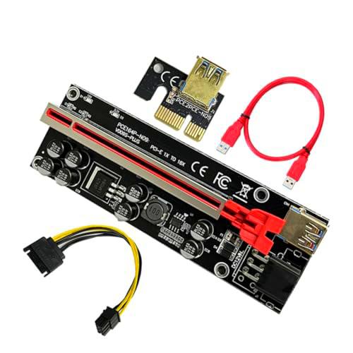VIOPDER Tarjeta Elevadora PCI-e VER009S Plus 009S Plus PCIE X1-X16 Cable de Alimentación USB 3.0 de 4 y 6 para Tarjeta Gráfica GPU Miner Mining B