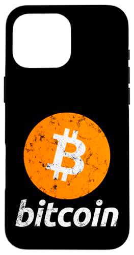 Bitcoin Logo HODL Criptomoneda Criptomoneda Retro Desgastado Carcasa para iPhone 16 Pro Max
