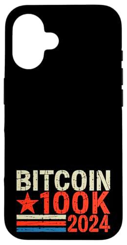 Bitcoin 100K 2024 Inversor en criptomonedas vota por Bitcoin Carcasa para iPhone 16