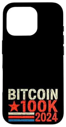 Bitcoin 100K 2024 Inversor en criptomonedas vota por Bitcoin Carcasa para iPhone 16 Pro