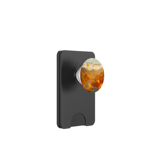 Bitcoin paisaje luciérnaga escarabajo sol PopSockets PopWallet para MagSafe