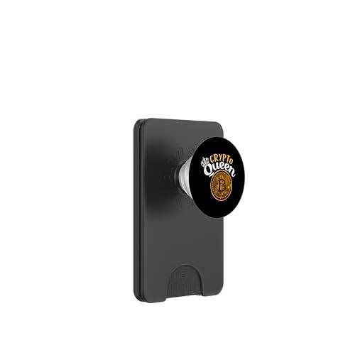 Crypto Queen Diseño Bitcoin para criptomonedas PopSockets PopWallet para MagSafe