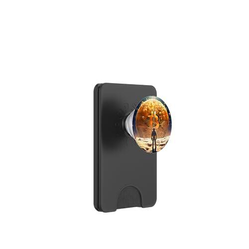 Bitcoin Luna Astronauta Enorme Espacio Física Universo PopSockets PopWallet para MagSafe