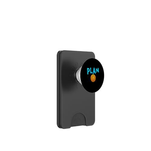 Símbolo de diseño de planes de criptomonedas Bitcoin para fanáticos de las monedas digitales PopSockets PopWallet para MagSafe