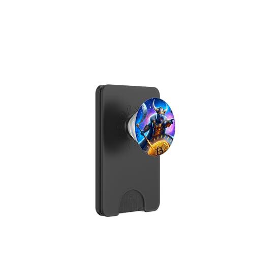 Bitcoin gato vikingo divertido lindo PopSockets PopWallet para MagSafe