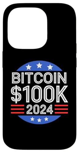 Bitcoin $100K 2024 Inversor en criptomonedas Vota por Bitcoin Carcasa para iPhone 14 Pro