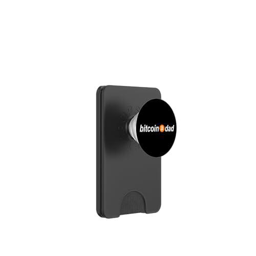Cool Bitcoin Dad Diseño Minimalista PopSockets PopWallet para MagSafe