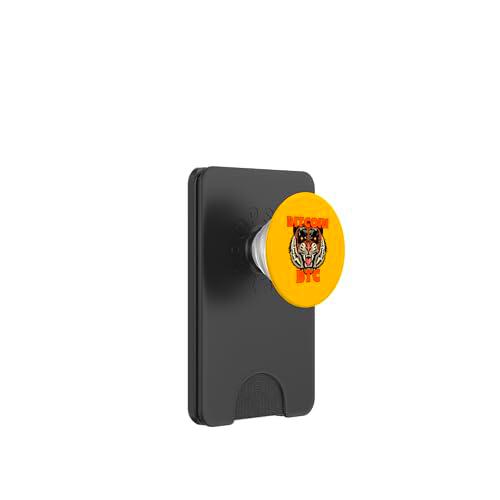 Bitcoin BTC Tiger (Declaración y gráfico) PopSockets PopWallet para MagSafe