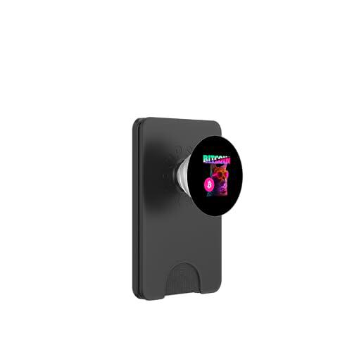 Bitcoin Cat (Gráfico Divertido Estilo BTC 80) PopSockets PopWallet para MagSafe