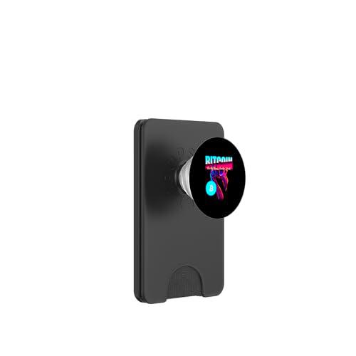 Bitcoin Flamingo (Gráfico Divertido Estilo BTC 80) PopSockets PopWallet para MagSafe
