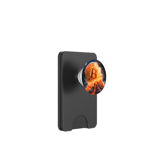 Bitcoin volcán Fuego Lava montaña Destino PopSockets PopWallet para MagSafe