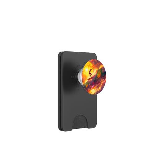 Bitcoin Surfer Ola Océano Playa Deportes PopSockets PopWallet para MagSafe