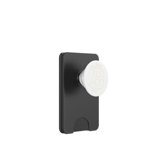 Bitcoin Logo Blanco Grande PopSockets PopWallet para MagSafe