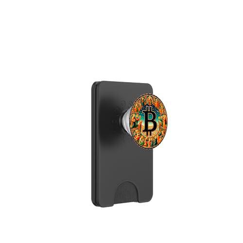 Bitcoin Iglesia Pintura Icono Grande Redondo Centro PopSockets PopWallet para MagSafe