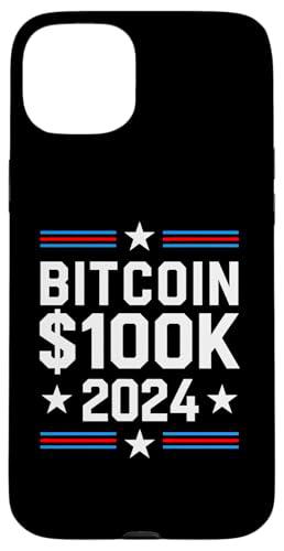 Bitcoin $100K 2024 Inversor en criptomonedas Vota por Bitcoin Carcasa para iPhone 15 Plus