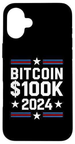 Bitcoin $100K 2024 Inversor en criptomonedas Vota por Bitcoin Carcasa para iPhone 16 Plus