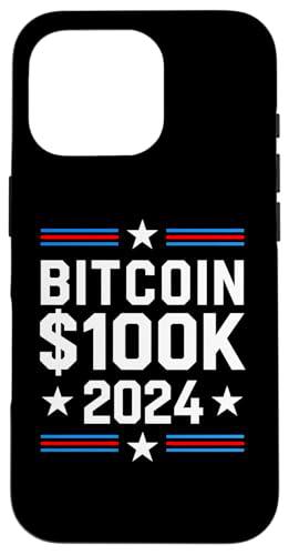 Bitcoin $100K 2024 Inversor en criptomonedas Vota por Bitcoin Carcasa para iPhone 16 Pro
