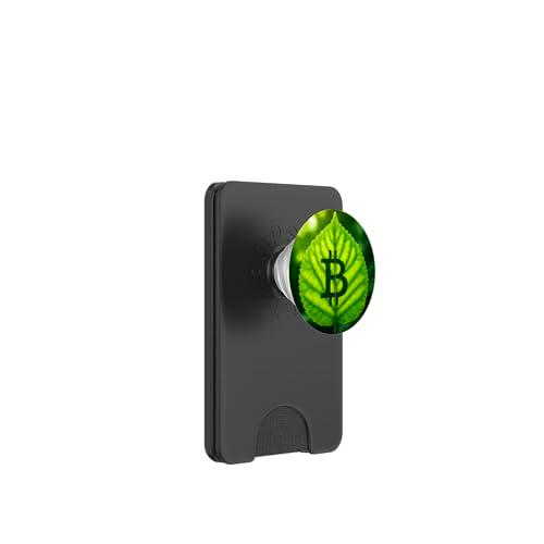 Bitcoin Hoja Árbol Bosque Verde Vida Naturaleza PopSockets PopWallet para MagSafe
