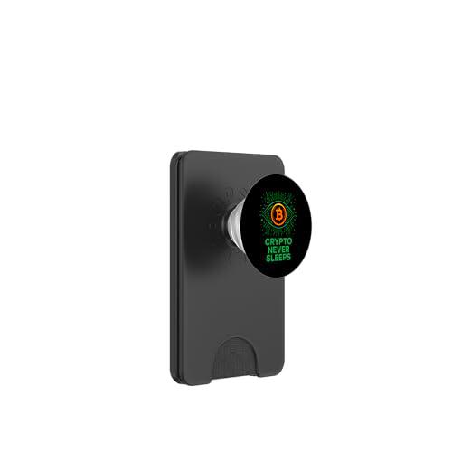 Bitcoin Crypto Nunca Duerme PopSockets PopWallet para MagSafe