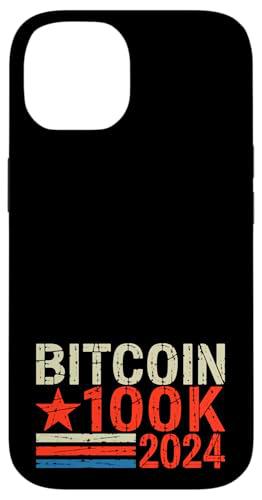 Bitcoin 100K 2024 Inversor en criptomonedas vota por Bitcoin Carcasa para iPhone 14
