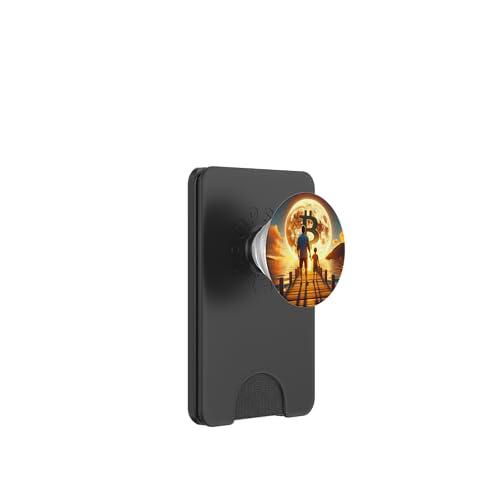 Bitcoin Padre e Hijo Familia Futuro PopSockets PopWallet para MagSafe