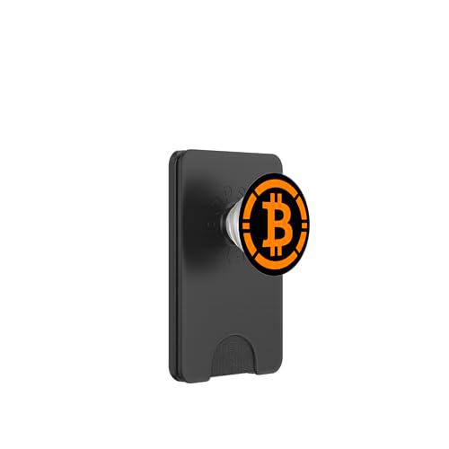 Multimillonario con Logo Oficial de Bitcoin PopSockets PopWallet para MagSafe