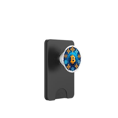 Bitcoin Invierno Navidad Nieve Copo de Nieve PopSockets PopWallet para MagSafe