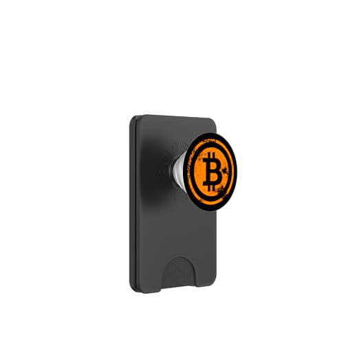 Logotipo Vintage de Bitcoin PopSockets PopWallet para MagSafe
