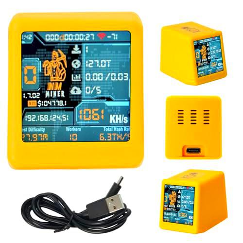 Nerdminer V2 Bitcoin Miner Binghe 1060 KH/s Nerd Miner V2 Pantalla Inteligente con ESP32 y Reloj de Mesa Bitcoin Miner BTC Solo Lottery Miner Bitcoin Crypto Lottery Miner Compatible con Nerd Miner v2