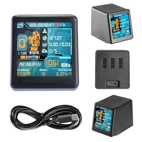 Nerdminer V2 Bitcoin Miner, 1060 KH/s Nerd miner V2 Pantalla inteligente con ESP32 y reloj de mesa Bitcoin Miner BTC Solo Lottery Miner Bitcoin Crypto Lottery Miner Compatible con Nerd Miner v2(Negro)