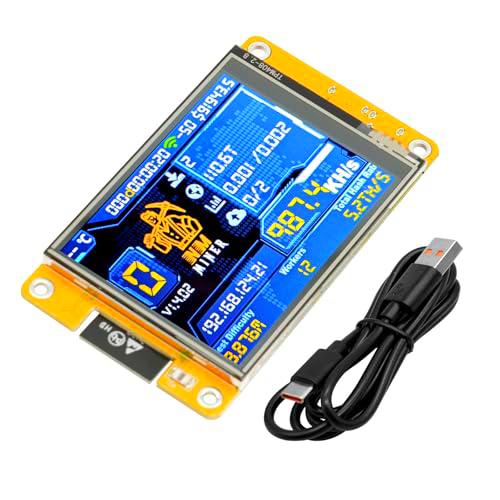 NerdMiner V2 Mining Bitcoin Binghe 1060KH/s NerdMiner V2 Bitcoin Miner con 2.8" TFT Display ESP32 WROOM Bitcoin Miner BTC Solo Lottery Miner Bitcoin Crypto Lottery Miner Compatible con Nerd Miner