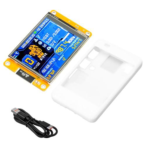 NerdMiner V2 Mining Bitcoin con Carcasa Blanca, 1060KH/S NerdMiner V2 Bitcoin Miner con 2.8" TFT Display ESP32 WROOM Bitcoin Miner BTC Solo Lottery Miner Bitcoin Crypto Lottery Miner con Nerd Miner