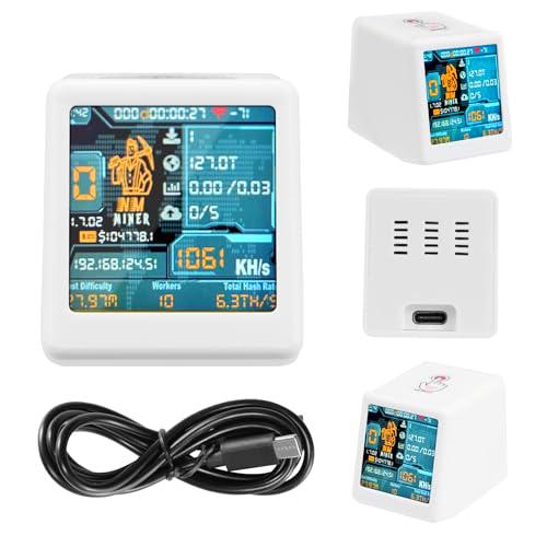 Nerdminer V2 Bitcoin Miner, 1060 KH/s Nerd Miner V2 Pantalla Inteligente con ESP32 Reloj de Mesa Bitcoin Miner BTC Solo Lottery Miner Bitcoin Crypto Lottery Miner Compatible con Nerd Miner v2(Blanco)