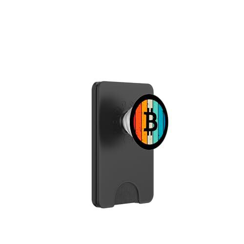 Bitcoin BTC Retro Criptomoneda Moneda Crypto Vintage Moneda PopSockets PopWallet para MagSafe