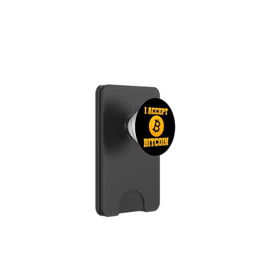 Acepto Bitcoin BTC Moneda Dinero Cripto Regalo PopSockets PopWallet para MagSafe