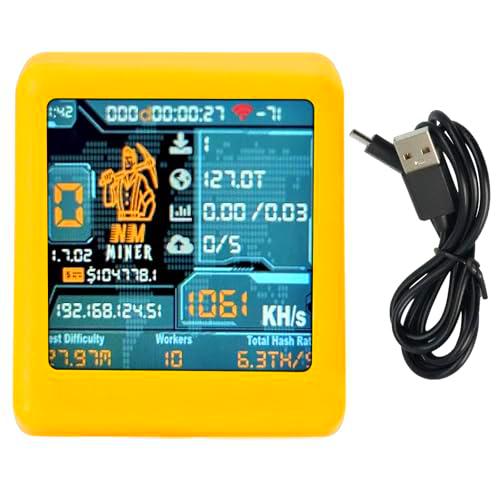 ARCELI Nerdminer V2 Bitcoin Miner, 1060 KH/s Pantalla inteligente BTC Solo Lottery Miner Bitcoin Crypto Lottery Miner con ESP32 y reloj de mesa Bitcoin Miner compatible con Nerd Miner v2