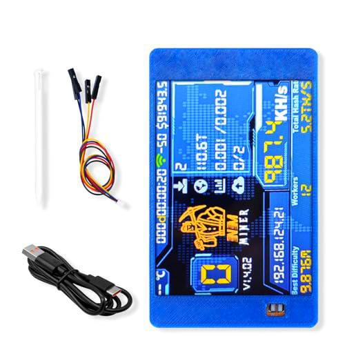 Binghe NerdMiner V2 Mining Bitcoin con carcasa azul 1060KH/s NerdMiner V2 Bitcoin Miner con pantalla TFT de 2,8 pulgadas ESP32 Bitcoin Miner BTC Solo Lottery Miner Bitcoin Crypto Lottery Miner con