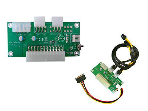 Kalea Informatique - Adaptador de alimentación ATX para tarjeta gráfica (GPU) - ATX24 a Molex y P6 - Adaptada Al Mining Bitcoin - Cordons apantalladas