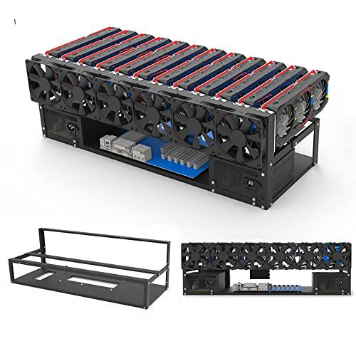 12 GPU Open Air Mining Rig Frame Mining Rack Caja de minería para placa base de ordenador