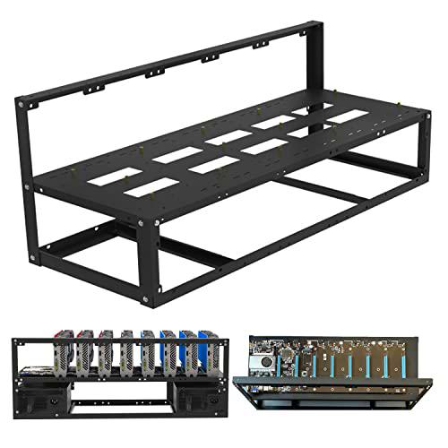 PNGOS Mining Rig Frame para BTC-S37/B75/B85,8 GPU Mining Case Rack Soporte de Alimentación ATX,Bastidor de Plataforma de Computadora para Minería Eth/ETC/ZEC