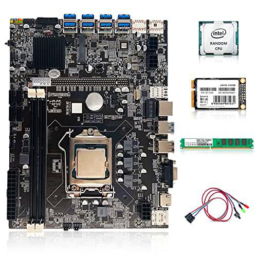 B75 Mining - Placa base compatible con 1660/580 GPU 8 USB 3.0 a PCI-E 16X con CPU RAM SSD para placa base